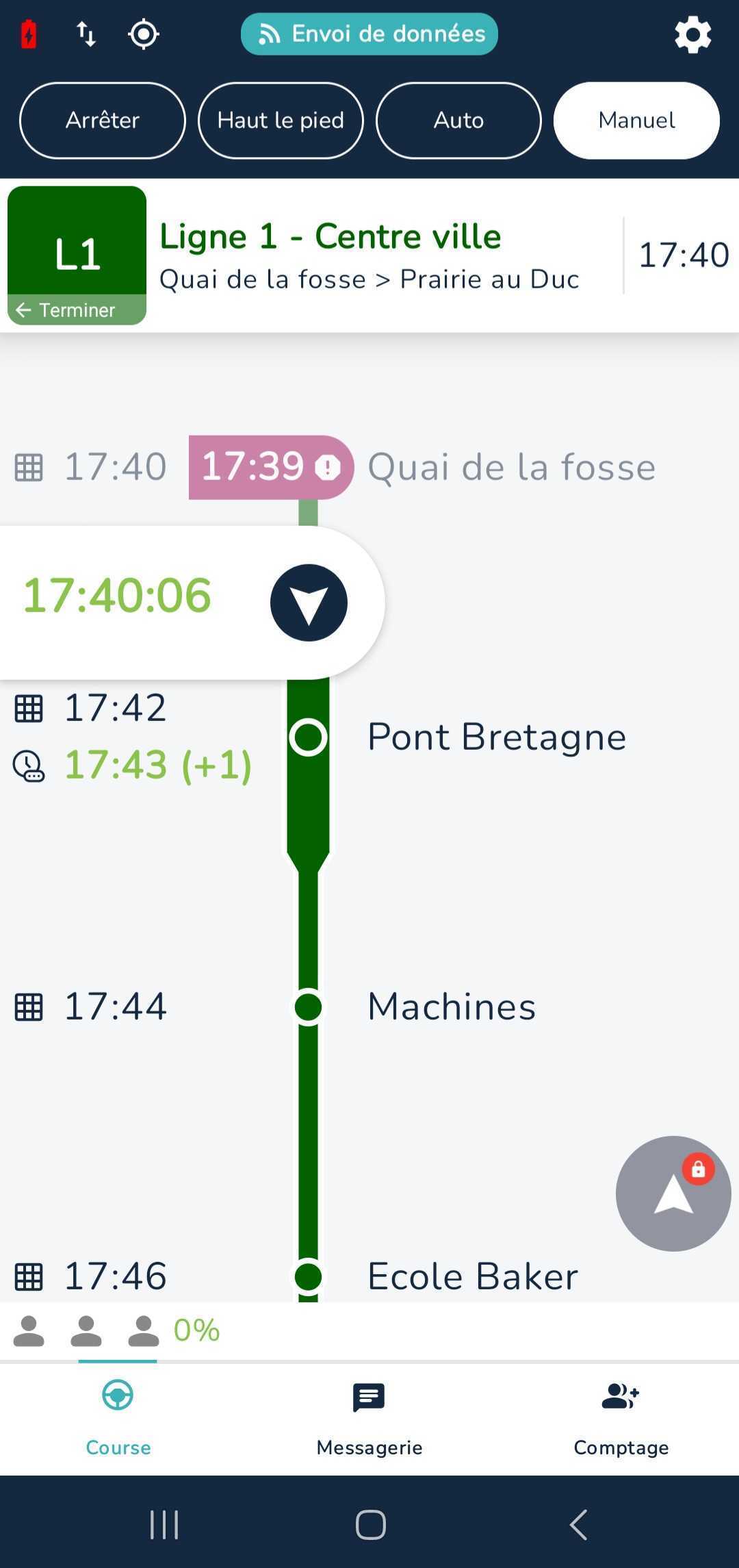 Véhicule à l'heure